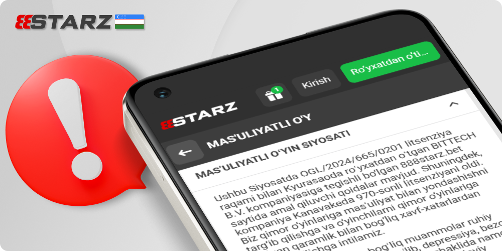 O'zbekistondagi 888starz o'yinchilari uchun mas'uliyatli o'yinlar